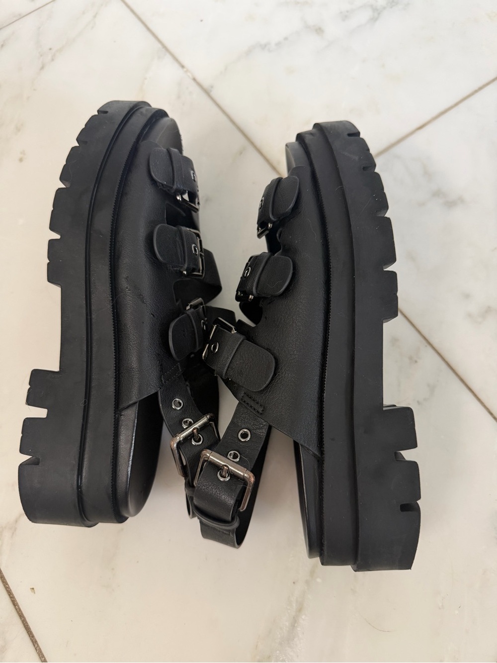 Sincerely Jules Heaven Platform Chunky Strappy 90s Y2K Sandals black size 7 - Picture 7 of 10
